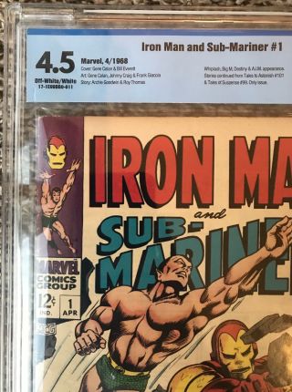 Marvel Silver Age One - Shot Iron Man And Sub - Mariner 1 CBCS 4.  5 L@@K KEY B@@K 4