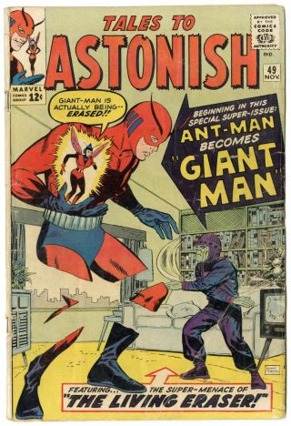 Tales To Astonish 49 G/vg 3.  0 Ant - Man Becomes Giant - Man Marvel 1963 No Resv