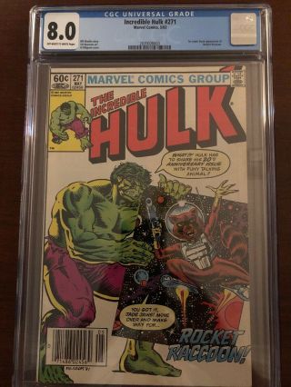 The Incredible Hulk 271 Cgc 8.  0 1st Appearance Rocket Raccoon Newsstand Variant