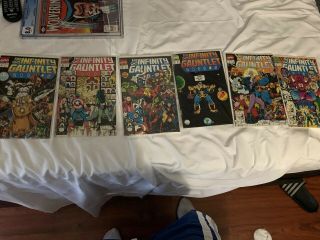Infinity Gauntlet 1 - 6 Full Set Thanos Nm Marvel Comics Full Run Galactus Copper