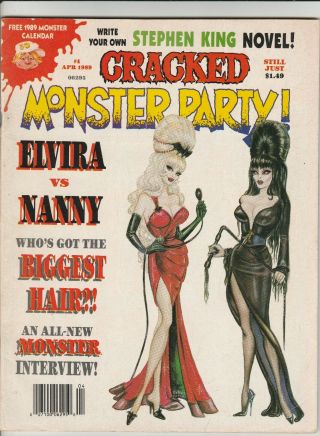 1989 Cracked Monster Party Elvira Vs Nanny Comic Book