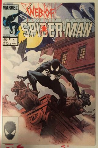 Web Of Spiderman 1 (1985) Marvel Comic Black Symbiote Costume Venom Key Issue