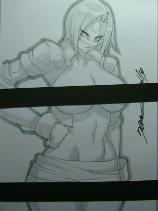 Katana Suicide Squad Girl Sexy Busty Sketch Pinup - Daikon Art