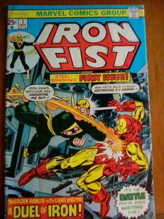 Iron Fist 1 (11/75 Marvel) Iron Fist Vs Iron Man Marvel Premiere 25 Vg