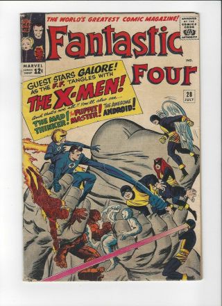 Marvel Silver Age Fantastic Four 28 Vs X - Men Stan Lee Jack Kirby