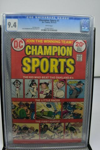 Champion Sports 1 Cgc 9.  4 Dc Bronze Age Comics 1973 Joe Simon Story