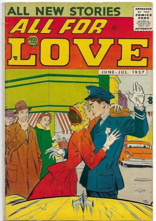 All For Love Comic - Vol.  1 No.  2 June - July 1957 - Feature Pub.  - Good Cond.