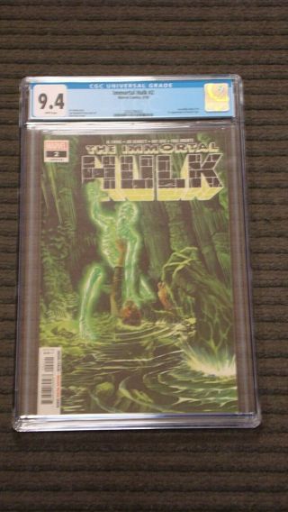 Immortal Hulk 2 Cgc 9.  4 White Pages 1st App.  Dr.  Frye Alex Ross Cover