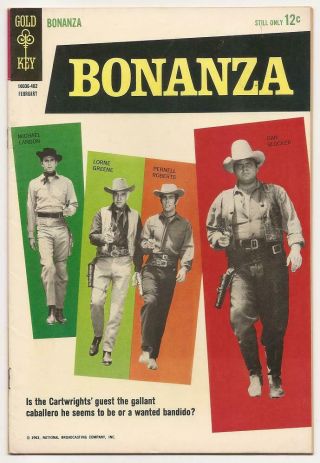 Bonanza No.  6 Gold Key 1964 Fine Tv Western Ben Adam Hoss Little Joe Cartwright