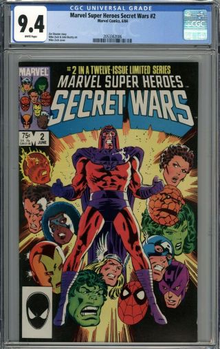 Marvel Heroes Secret Wars 2 Cgc 9.  4 Nm White Pages