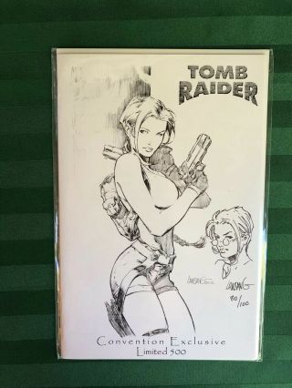 Tomb Raider 18 Hand Drawn Sketck Authographed 1/500 Nm
