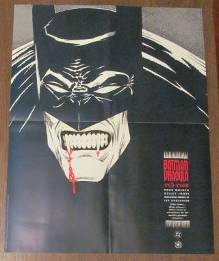 Batman & Dracula: Red Rain Elseworlds Comic Book Promo Poster 1991 Kelly Jones