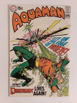 Aquaman 50 (f/vf 7.  0) " City On The Edge Of Nowhere " Deadman Story By N.  Adams