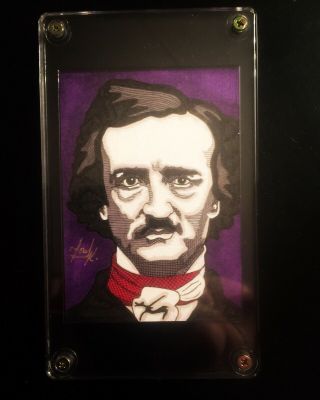 Horror Icon Edgar Allan Poe Art Psc Sketch Card 1/1 Artist Tony Keaton