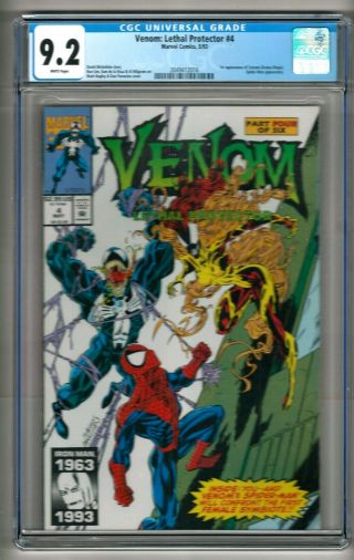 Venom: Lethal Protector 4 (1993) Cgc 9.  2 White Pages Michelinie 1st " Scream "