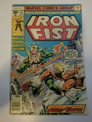Iron Fist 14 (aug 1977,  Marvel) First Sabre Tooth