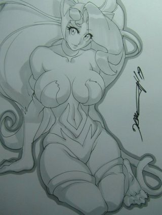 Felicia Darkstalkers Capcom Girl Sexy Busty Sketch Pinup - Daikon Art