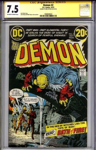 Demon 2 Cgc 7.  5 Ss Mike Royer (signed By Jack Kirby 
