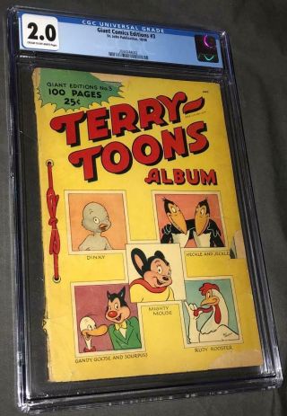 Giant Comics Editions 3 Cgc 2.  0 C - Ow Mighty Mouse - 1948