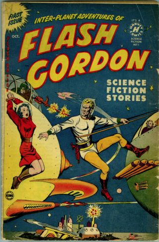 Flash Gordon 1 (1950) Harvey Publications CGC 3.  5 Off - White Pages Bondage Cover 2
