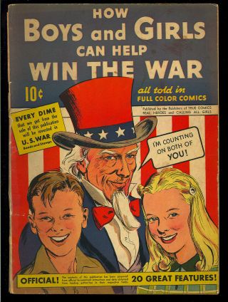 How Boys And Girls Can Help Win The War Nn Wwii Uncle Sam Comic 1942 Gd