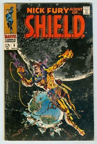 Nick Fury Agent Of S.  H.  I.  E.  L.  D.  6 November 1968 Vg Classic Steranko Cover