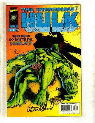 Incredible Hulk 448 Vg Signed By Peter David Marvel Comic Book Avengers J371