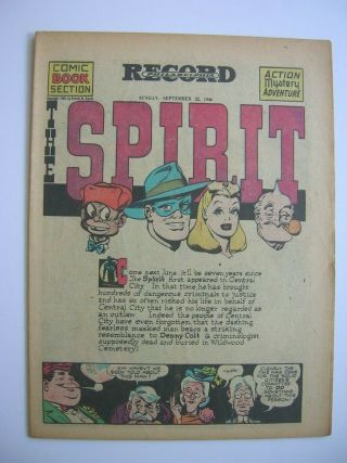 Spirit Section,  9/22/46,  See Costs For Multiple Wins In Description