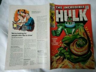 Incredible Hulk 113 1969 Silver Age Marvel Comic