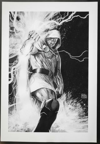 Marvel Dr.  Doom Sdcc 2009 Exclusive Lithograph Poster Signed Philip Tan B&w