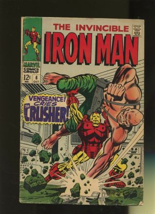 Iron Man 6 Gd/vg 3.  0 1 Book Marvel Comics Vol.  1 Tony Stark Crusher,  1968