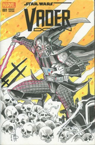 Pitathon Comic Sketch Cover Art Star Wars Darth Vader Full Color