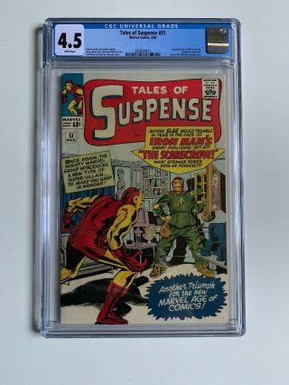 Tales Of Suspense 51 Cgc 4.  5 White Pages Iron Man 1st Appear Marvel ‘s Scarecrow