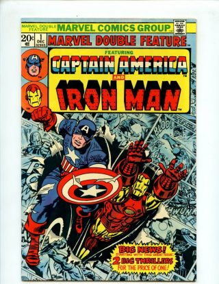 Marvel Double Feature 1 (1973) Captain America And Iron Man Nm - 9.  2