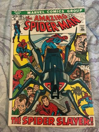 Spider - Man 105 Marvel Comics 1972 Stan Lee Story Smythe Spider - Slayer
