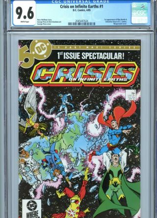 Crisis On Infinite Earths 1 Cgc 9.  6 White Pages 1st Blue Beetle Dc Comics 1985