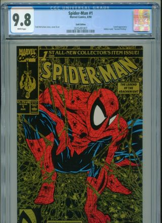 1990 Marvel Spider - Man 1 Torment Todd Mcfarlane Gold Edition Cgc 9.  8 White Box2