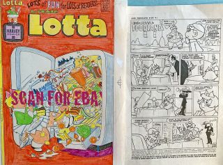 Harvey Archives: Little Lotta 121 (unpublished) Cover Color Guide Foodland Proof