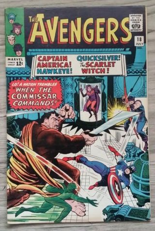 Marvel Comics Avengers 18 Silver Age (1965) Comic Jack Kirby Stan Lee