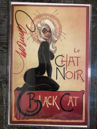 Black Cat 1 J Scott Campbell Jsc.  Com Variant Le Chat Noir Cover D Signed W/coa