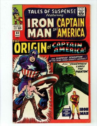 Tales Of Suspense 63 (marvel Mar 1965) Iron Man Captain America Origin Fn/vf