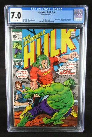 Incredible Hulk 141 Cgc 7.  0 White Pages 1st App Of Doc Samson Just Graded