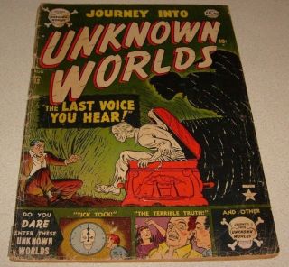 Journey Into Unknown Worlds 12 Atlas Classic Pre Code Horror Comic Atlas G/vg