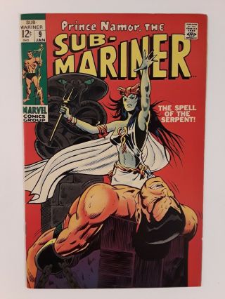 Sub - Mariner 9 (vf 8.  0) 1969 1st Appearance Of The Serpent Crown; Marie Severin