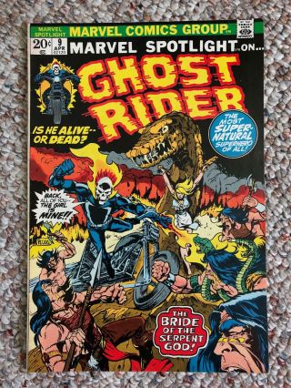 Marvel Spotlight 9 (vol 1,  Marvel Comics,  April 1973) Ghost Rider Johnny Blaze