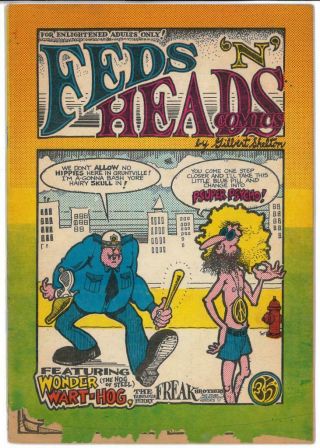 Feds N Heads Comics Underground Comix Gilbert Shelton Freak Brothers 1968 Austin