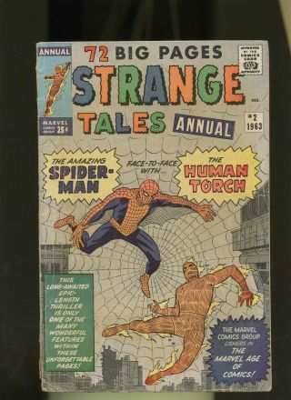Strange Tales Annual 2 Gd/vg 3.  0 1 Book Marvel Fantastic Spider - Man 1st Fox