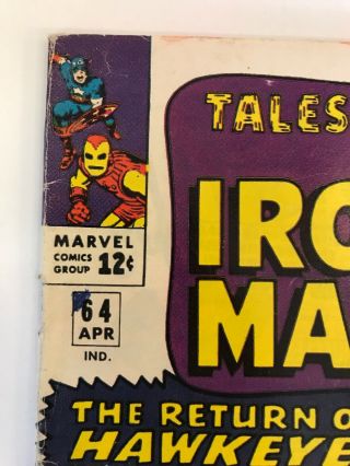 Tales Of Suspense 64 Marvel Comics 1965 Early Black Widow & Hawkeye Iron Man FN 2