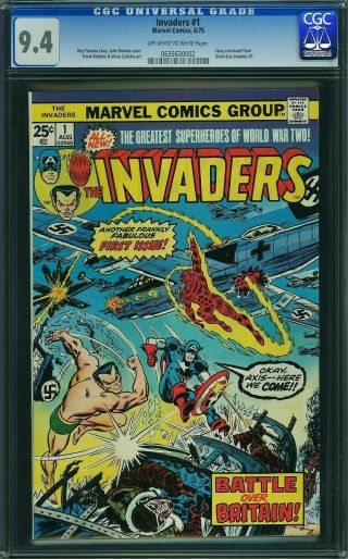 Invaders 1 - Cgc 9.  4 Nm - 1975 - 1st Issue Continues Giant - Size Invaders 1
