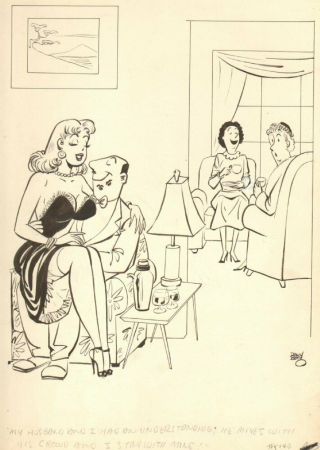 Sexy Golddigger Gag (mad Artist) 1963 Humorama Art By Dave Berg